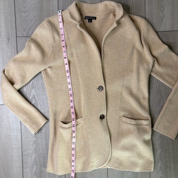 J. Crew Mercantile Tan Sweater Blazer Size Small 100% Cotton - Picture 5 of 8